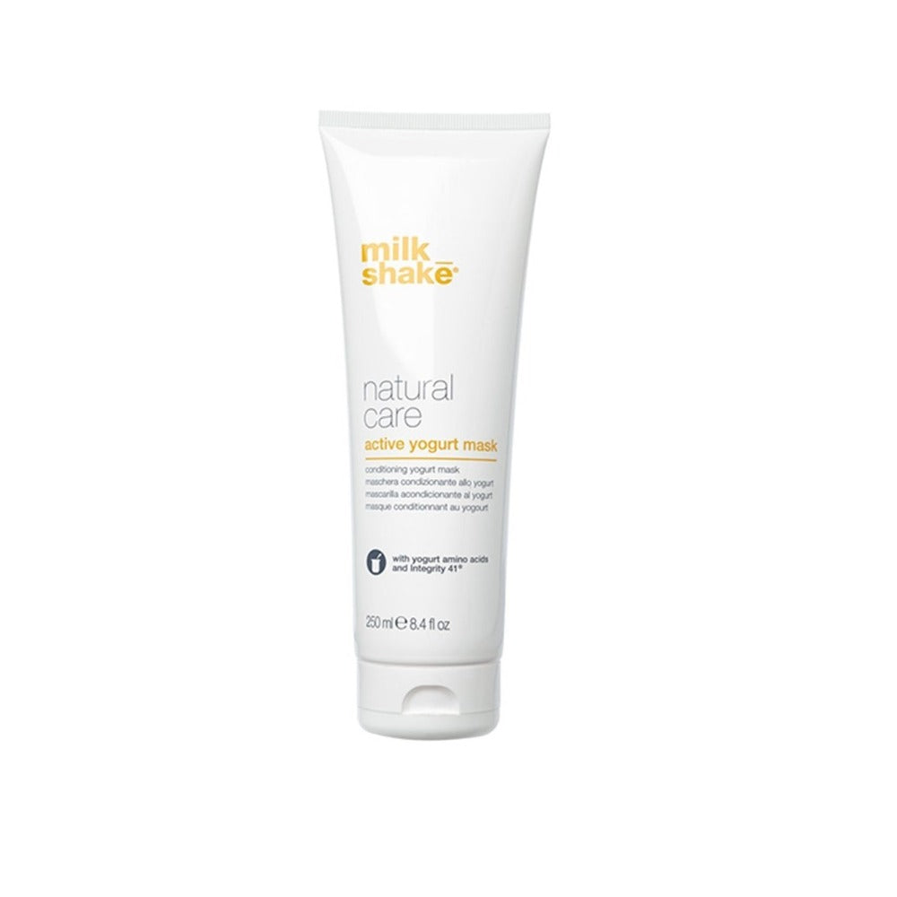 Milk Shake Active Yogurt Mask 250ml – Professzionális Hidratáló és Regeneráló Hajmaszk Joghurtfehérjékkel Festett, Száraz és Élettelen Hajra
