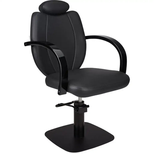 AYALA Toledo Fodrász Szék Fekete Kárpitozással Négyzettalp - Fekete