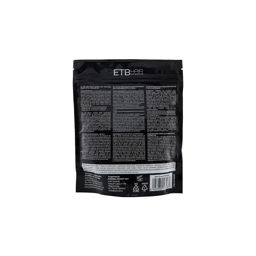 ETB Hair Professional Bright Blonde Szürke Szőkítőpor 9 Szint Világosítással 500g - 500 g - Haj