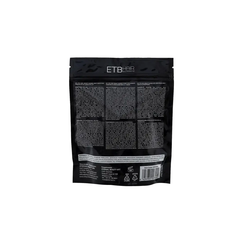 ETB Hair Professional Kék Szőkítőpor 7 Szint Világosítással 500g - 500 g - Haj