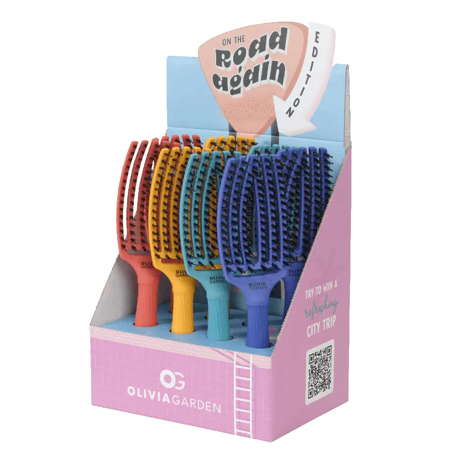 Olivia Garden Display Cu 8 Perii Fingerbrush On The Road Again Mediu