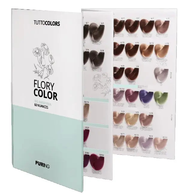 Puring Flory Color Ammóniamentes Tartós Hajfesték Kompakt Színskála / 68 Árnyalat / Haj