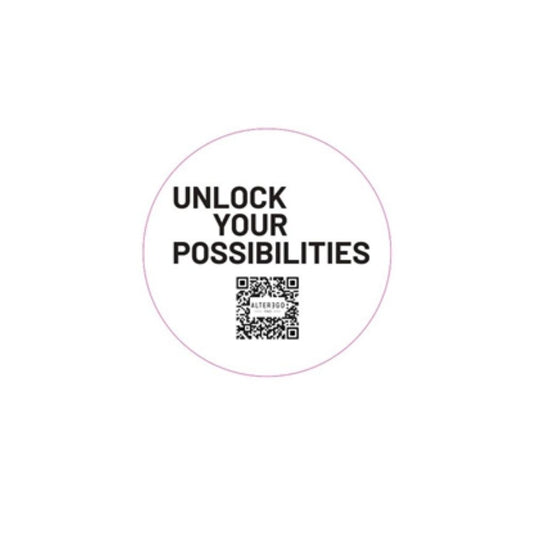 AlterEgo Italy – „Unlock Your Possibilities” QR-kódos tükörmatrica