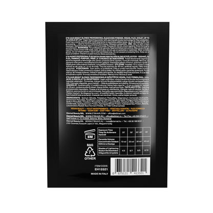 ETB Hair Professional Bright Blonde Szőkítőpor Plex formulával, Lila, 10 Szint Világosítással, Vegán, Mini, 50 g