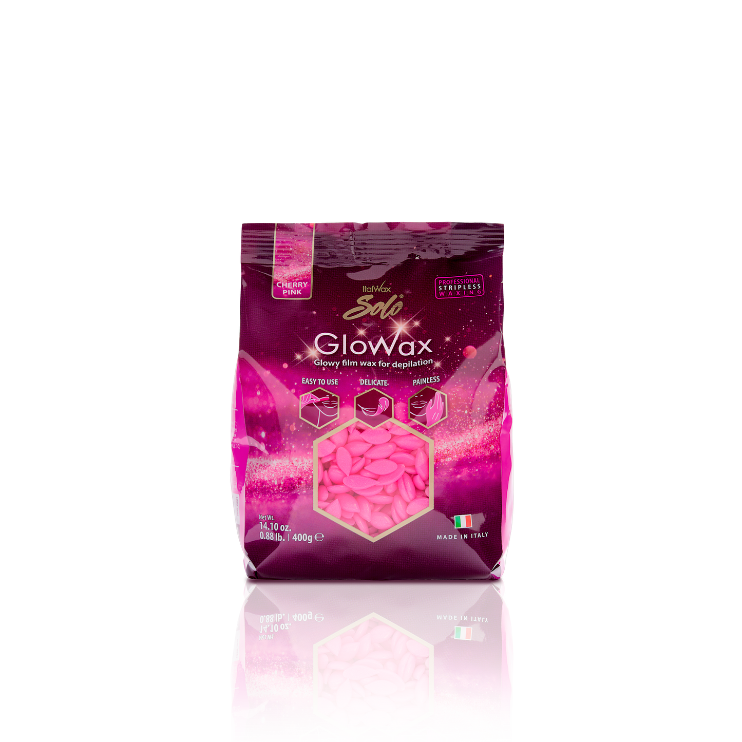ItalWax Cherry Pink Glowax Elasztikus Gyantagyöngy 400g