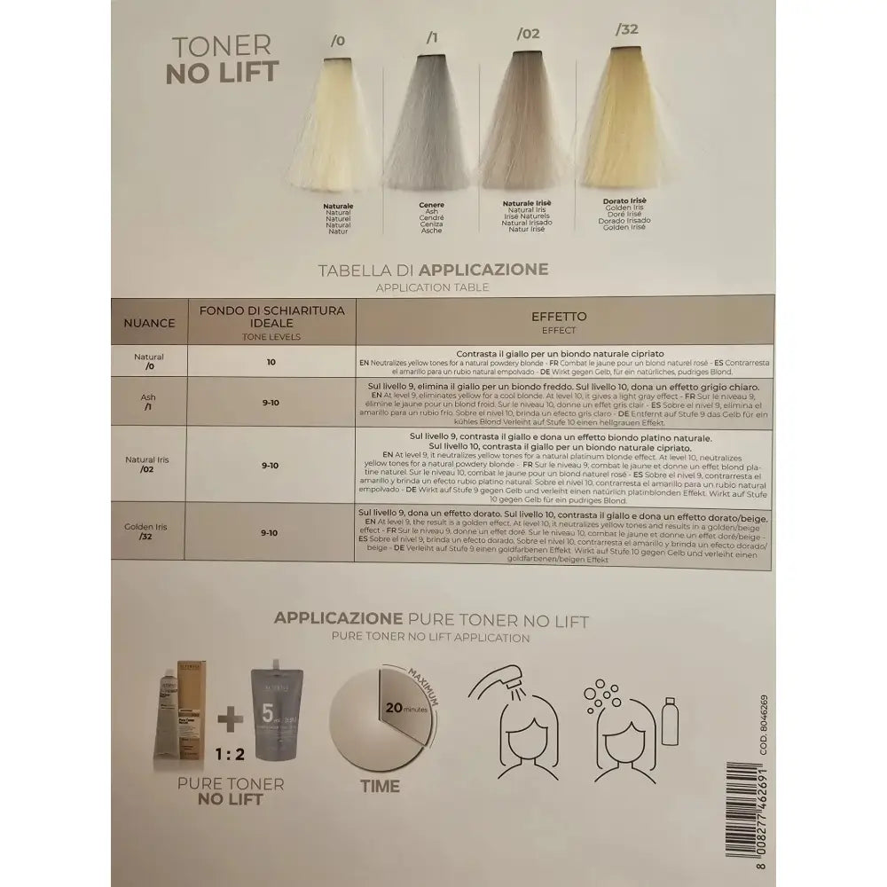 AlterEgo BlondEgo No Lift Toner Színkatalógus / Használati Utasítás