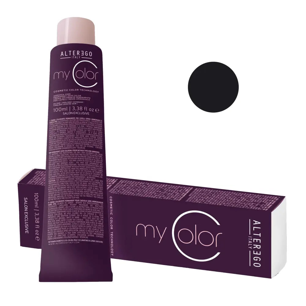 AlterEgo MyColor Ammóniamentes Tartós Hajfesték - 100 ml / 1.10 Kékes Fekete - Haj