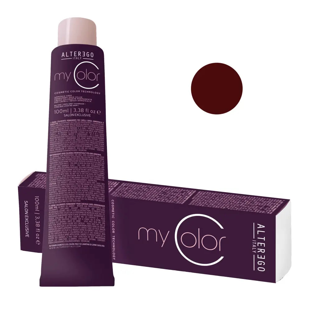 AlterEgo MyColor Ammóniamentes Tartós Hajfesték - 100 ml / 5.6 Vörös Világos Gesztenyebarna - Haj