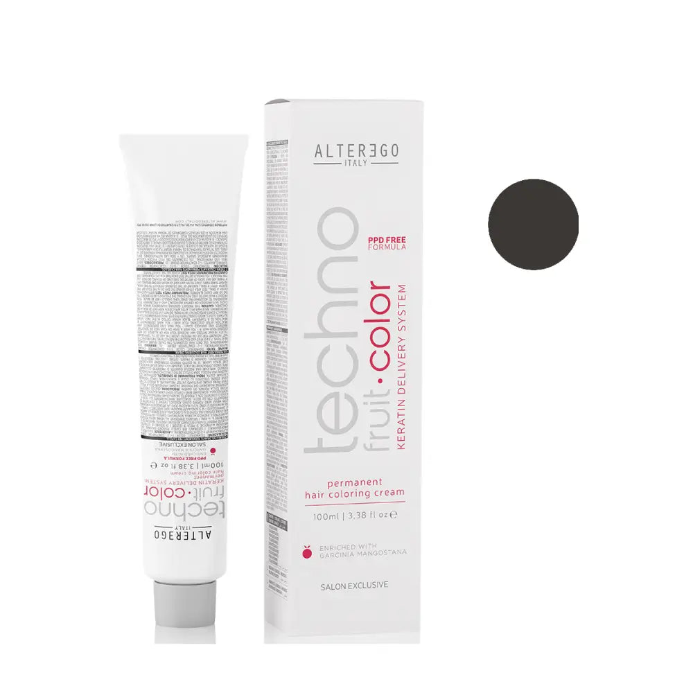 AlterEgo TechnoFruit Tartós Hajfesték - 100 ml / 4.17 Hamvas Barna Gesztenyebarna - Hajfesték