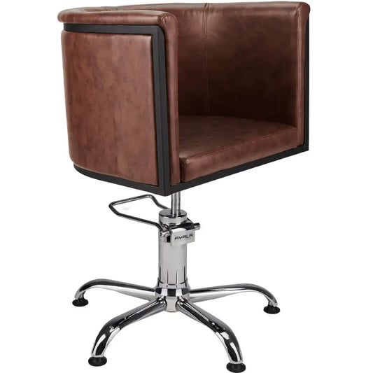 AYALA Gio Fodrász Szék Barna Kárpitozással Csillag Talp