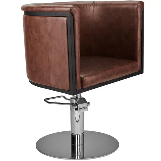 AYALA Gio Fodrász Szék Barna Kárpitozással Tárcsa Talp