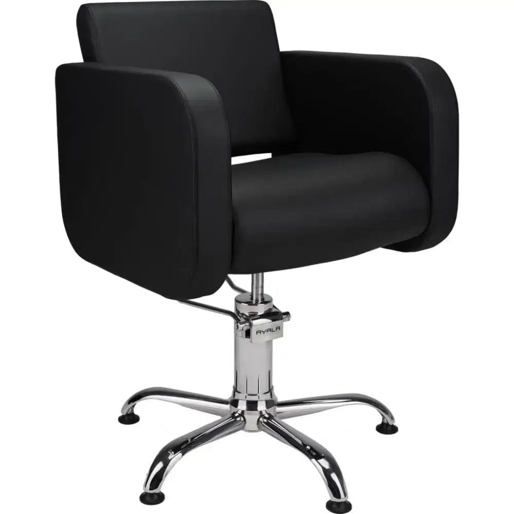 AYALA Globe Fodrász Szék Fekete Kárpitozással Csillag Talp