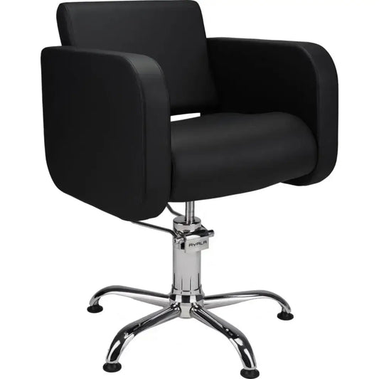 AYALA Globe Fodrász Szék Fekete Kárpitozással Csillag Talp