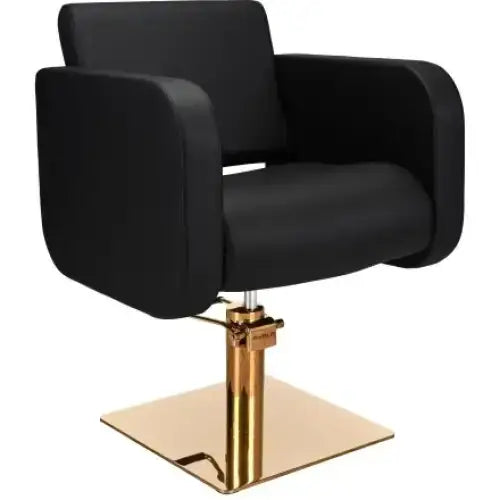 AYALA Globe Fodrász Szék Fekete Kárpitozással Négyzet Talp