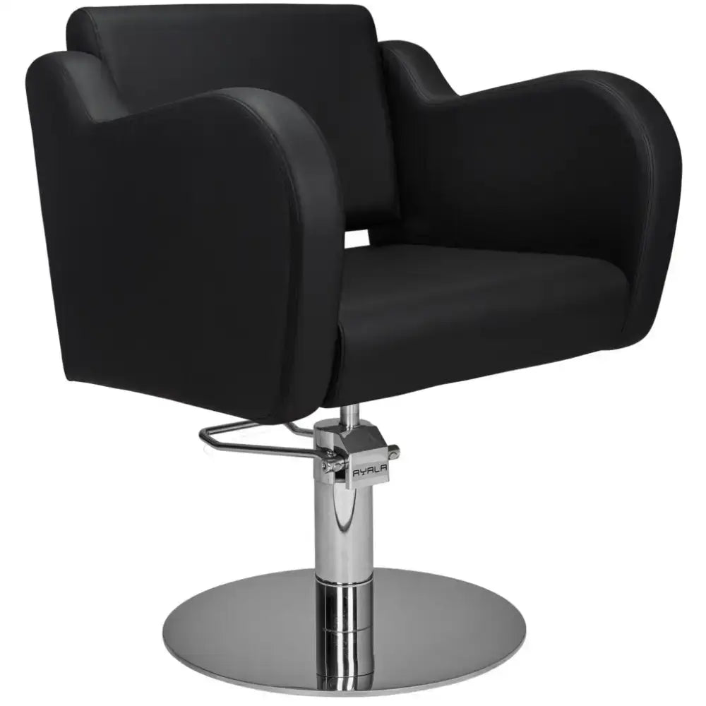 AYALA Holly Fodrász Szék Fekete Kárpitozással Tárcsatalp