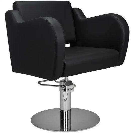 AYALA Holly Fodrász Szék Fekete Kárpitozással Tárcsatalp