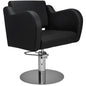 AYALA Holly Fodrász Szék Fekete Kárpitozással Tárcsatalp