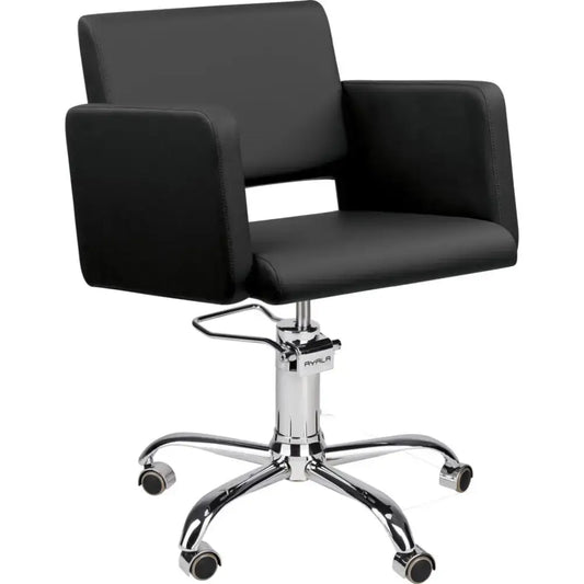 AYALA Lea Fodrász Szék Fekete Kárpitozással Görgős Csillagtalp