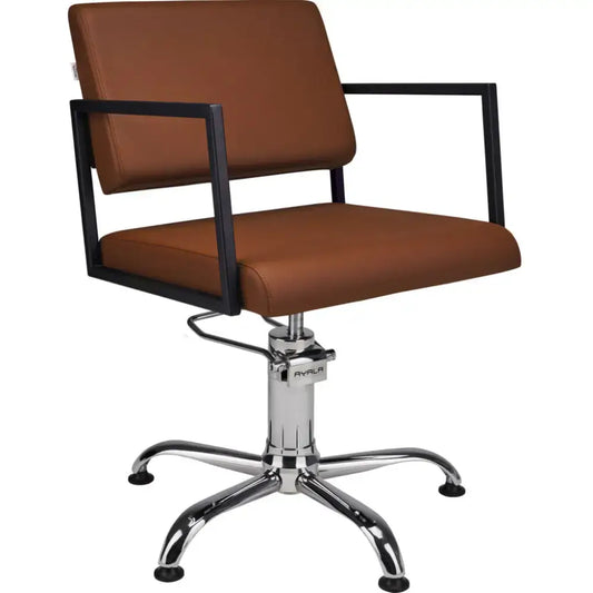 AYALA Loft Fodrász Szék Barna Kárpitozással Csillagtalp