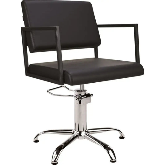 AYALA Loft Fodrász Szék Fekete Kárpitozással Csillagtalp