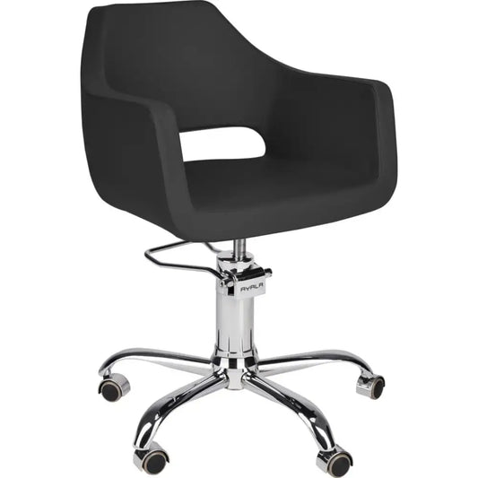 AYALA Marea Fodrász Szék Fekete Kárpitozással Görgős Csillagtalppal