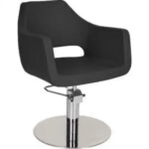 AYALA Marea Fodrász Szék Fekete Kárpitozással Krómozott Tárcsatalp