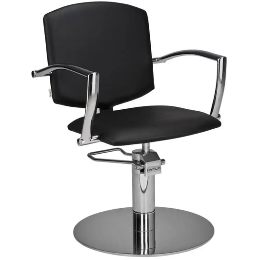 AYALA Pako Fodrász Szék Fekete Kárpitozással Tárcsatalp