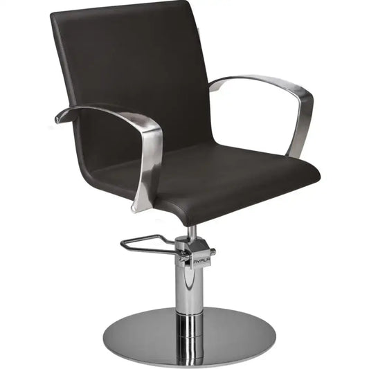 AYALA Partner Fodrász Szék Fekete Kárpitozással Krómozott Tárcsatalppal