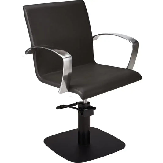 AYALA Partner Fodrász Szék Fekete Kárpitozással Krómozott Négyzettalppal