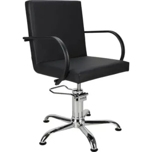 AYALA Pik Fodrász Szék Fekete Kárpitozással Fix Csillagtalp