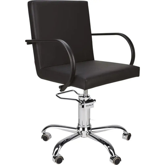 AYALA Pik Fodrász Szék Fekete Kárpitozással Görgős Csillagtalp