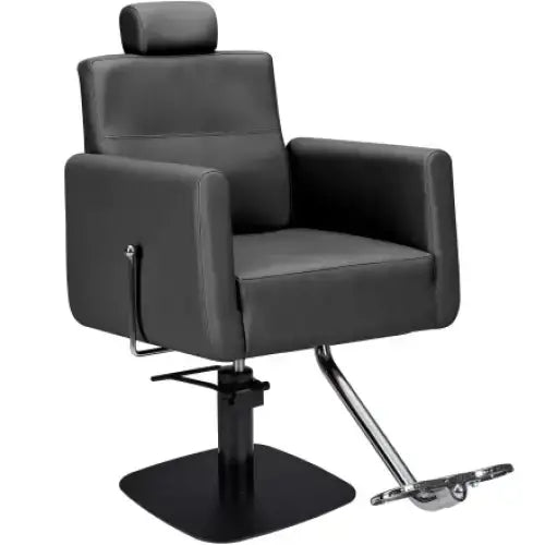 AYALA Ray Fodrász Szék Fekete Kárpitozással Négyzet Talp - Fekete