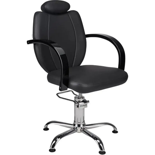 AYALA Toledo Fodrászszék Fekete Kárpitozással Csillagtalp