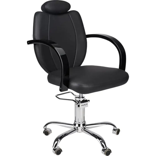 AYALA Toledo Fodrászszék Fekete Kárpitozással Görgős Csillagtalp