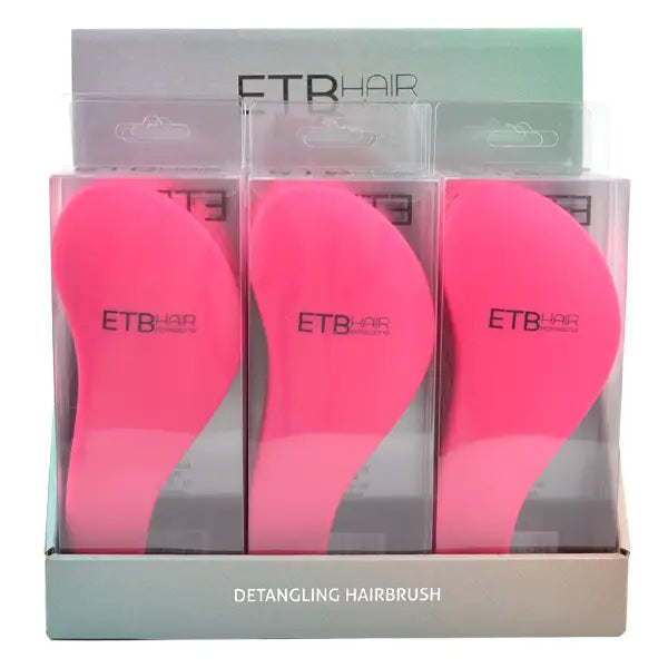 ETB Hair Professzionális Hajbontó Kefe Készlet Display Pink 9db