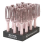Fingerbrush Boar & Nylon Hajkefe Display – Pastel Pink (12 db) - Hajbontó kefe