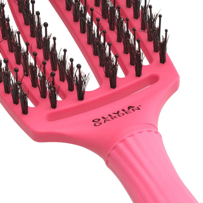 Fingerbrush Care Iconic Vaddisznószőr & Nylon Hajkefe – Hot Pink M
