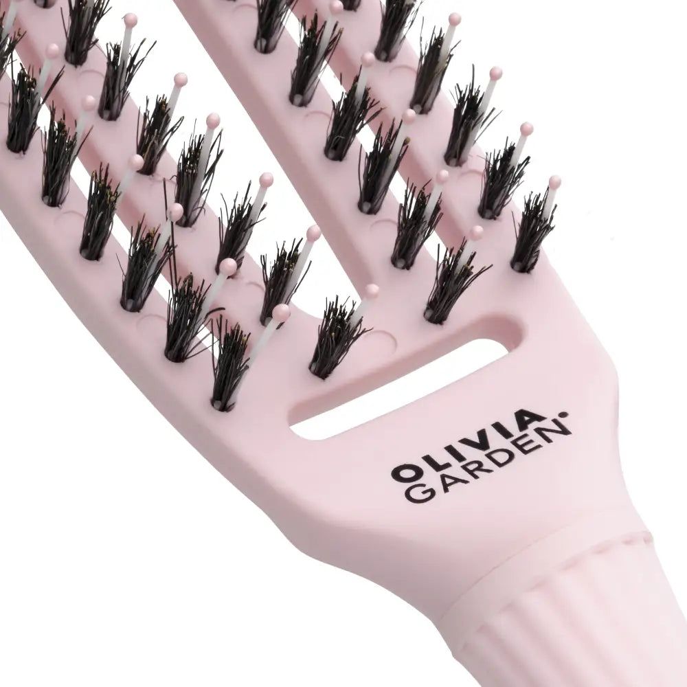 Fingerbrush Care Iconic Vaddisznószőr & Nylon Hajkefe – Pastel Pink
