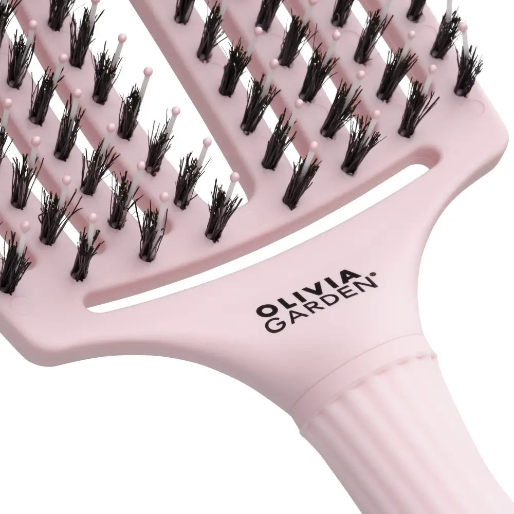 Fingerbrush Care Iconic Vaddisznószőr & Nylon Hajkefe – Pastel Pink L - Hajbontó kefe
