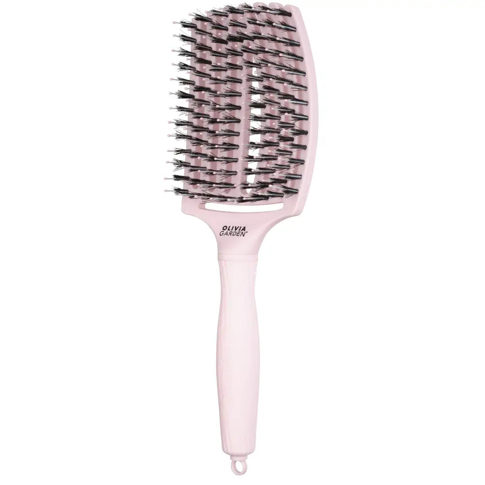 Fingerbrush Care Iconic Vaddisznószőr & Nylon Hajkefe – Pastel Pink L - Hajbontó kefe