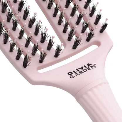 Fingerbrush Care Iconic Vaddisznószőr & Nylon Hajkefe – Pastel Pink M - Haj