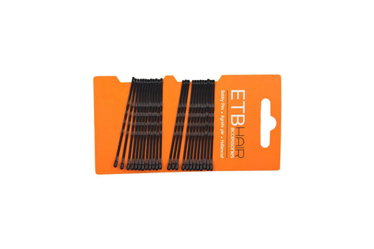 ETB Hair Professzionális Fekete Hullámcsat 6 cm 24 db