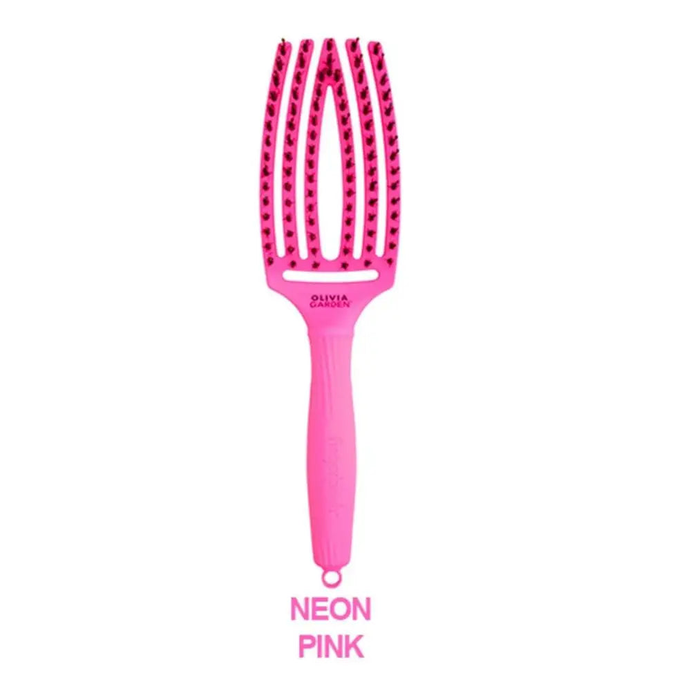 Olivia Garden Perie Curbată Fingerbrush Thinkpink Neon Pink