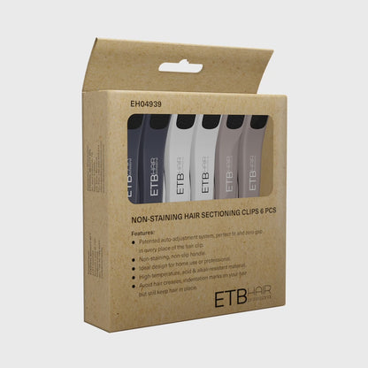 ETB Hair Prémium Professzionális Gólyacsőr Hajcsipesz, Fekete, Matt, 12,2 Cm-Es (6 Db)